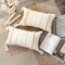 Lumbar Decorative Boho Throw Pillow Cover, 12 x 20 Farmhouse Cute Pillowcase Minimalist Neutral Collection Cream White Tufted with Tassels Woven Cushion Cover for Sofa Couch Bedroom Living Room